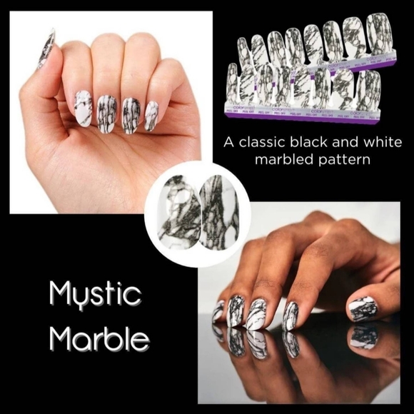 Color Street Mystic Marble Nail Strips - Black & White - Retired - Picture 3 of 3
